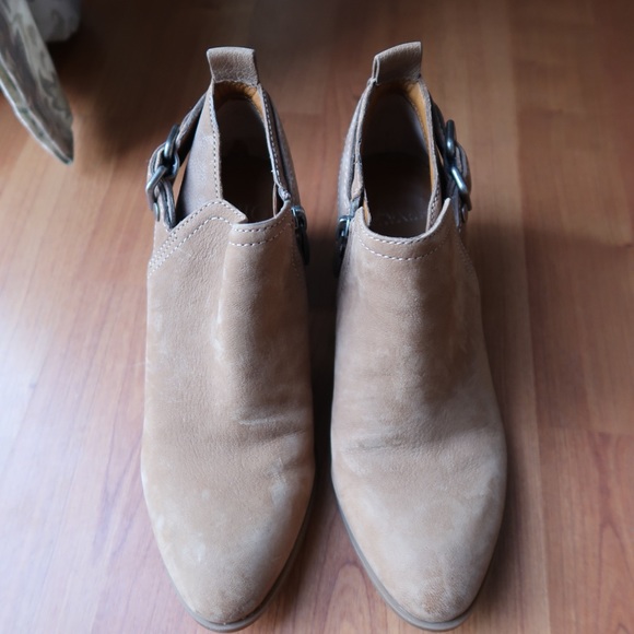 Franco Sarto Suede Leather Belted Ankle Booties - Picture 2 of 4